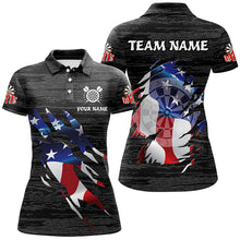 Load image into Gallery viewer, Personalized Black Grunge American Flag Darts Shirts For Women Custom Patriotic Darts Team Jerseys TDM2169