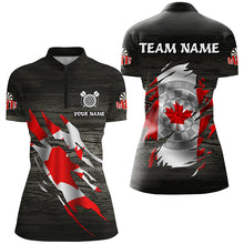 Load image into Gallery viewer, Personalized Grey Grunge Canada Flag Darts Shirts For Women Custom Patriotic Darts Team Jerseys TDM2170