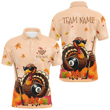 Load image into Gallery viewer, Orange Funny Turkey Billiard Shirts For Men Custom Thanksgiving Billiard Team Shirts Outfit TDM2681