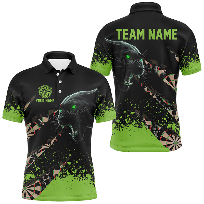 Green Grunge Custom 3D Panther Darts Shirts For Men, Funny Darts Outfit Darts Team Jerseys TDM2684