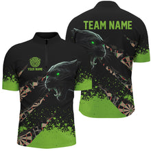 Load image into Gallery viewer, Green Grunge Custom 3D Panther Darts Shirts For Men, Funny Darts Outfit Darts Team Jerseys TDM2684