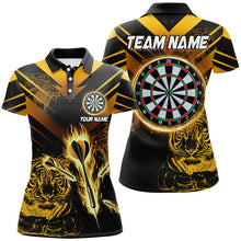 Load image into Gallery viewer, Yellow Arrow Fire Custom Tiger Darts Shirts For Women, Darts League Shirts Personalized Dart Jerseys TDM2687