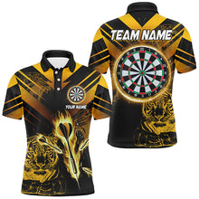 Load image into Gallery viewer, Yellow Arrow Fire Custom Tiger Darts Shirts For Men, Darts League Shirts Personalized Dart Jerseys TDM2687