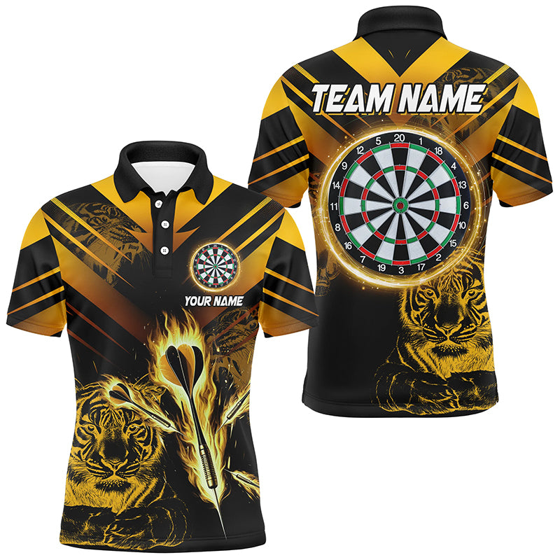 Yellow Arrow Fire Custom Tiger Darts Shirts For Men, Darts League Shirts Personalized Dart Jerseys TDM2687