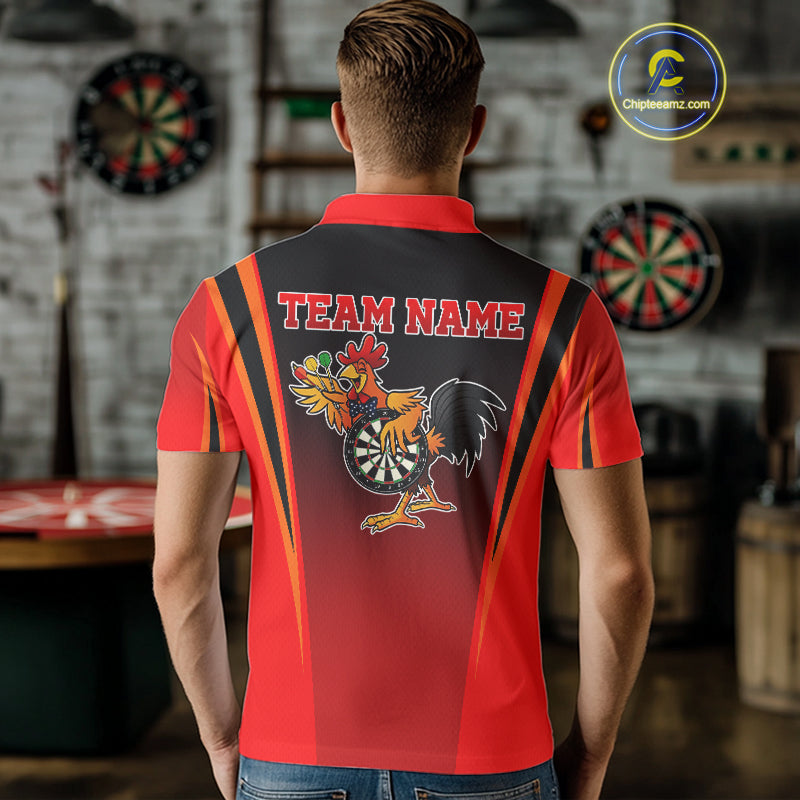 Funny Rooster Darts Shirt With Pocket Option For Men Custom Darts Jersey TDM5151