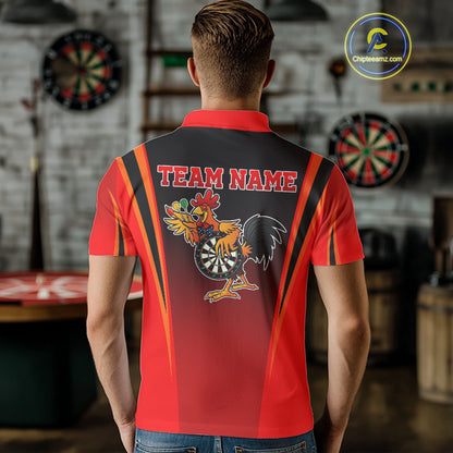 Funny Rooster Darts Shirt With Pocket Option For Men Custom Darts Jersey TDM5151