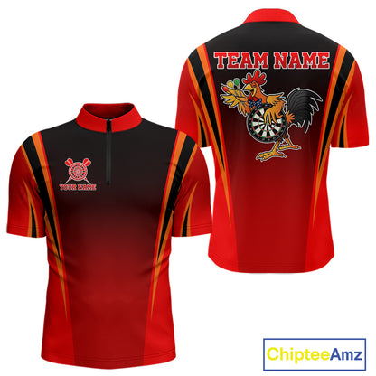 Funny Rooster Darts Shirt With Pocket Option For Men Custom Darts Jersey TDM5151