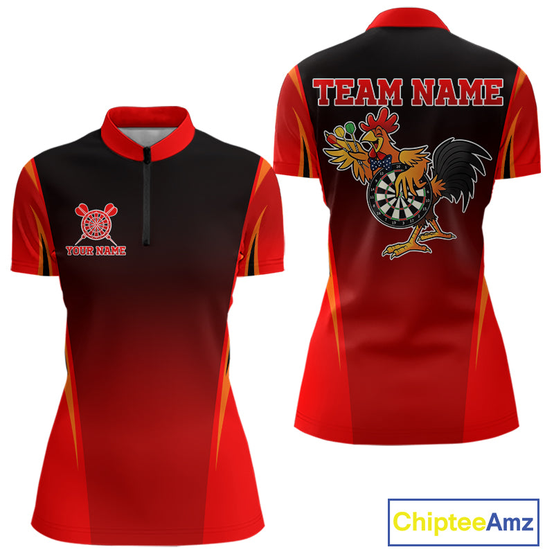 Funny Rooster Darts Shirt With Pocket Option For Women Custom Darts Jersey TDM5151