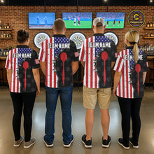 Load image into Gallery viewer, Retro American Flag Patriotic Darts Shirt For Women Custom Darts Team Jersey Polo &amp; Quarter Zip TDM5388