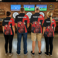Load image into Gallery viewer, Black And Red Custom Bull Darts Shirt For Women, Personalized Darts Jersey Team Polo &amp; 1/4 Zip TDM5389