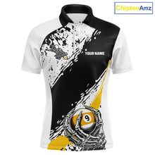 Load image into Gallery viewer, 9 Ball Skeleton Custom Billiard Polo &amp; 1/4 Zip Shirts For Men, Funny 9 Ball Pool Billiard Jerseys TDM5675