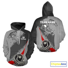 Load image into Gallery viewer, 8 Ball Skeleton Billiard Hoodie For Men And Women Custom 8 Ball Hoodie Pool Team Jersey |Red TDM5676