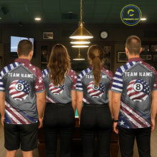 Load image into Gallery viewer, Personalized US Flag 8 Ball Pool Billiard Shirt For Men Custom Patriotic Billiard Team Jersey TDM5678