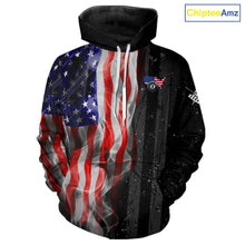 Load image into Gallery viewer, Personalized American Flag Smoke Billiard Hoodie Custom Patriotic 8 Ball Hoodie Pool Team Jersey TDM5679