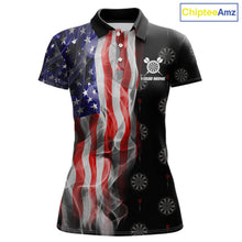 Load image into Gallery viewer, Personalized American Flag Smoke Darts Shirt For Women, Patriotic Darts Jersey Team Polo &amp; 1/4 Zip TDM5680