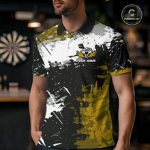 Load image into Gallery viewer, Custom Yellow Grunge Dart Shirt With Pocket Option For Men, Dart Team Jersey TDM5888