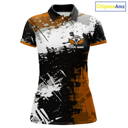 Custom Orange Grunge Dart Shirt With Pocket Option For Women, Dart Team Jersey TDM5889