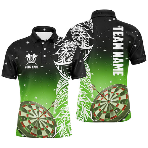 Personalized 3D Dart Board Green Version Men Polo Shirts Custom Dart League Shirts Dart Jerseys TDM1200
