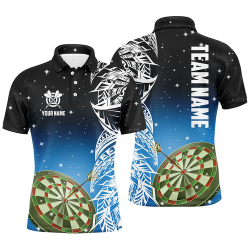 Personalized 3D Dart Board Blue Version Men Polo Shirts Custom Dart League Shirts Dart Jerseys TDM1201