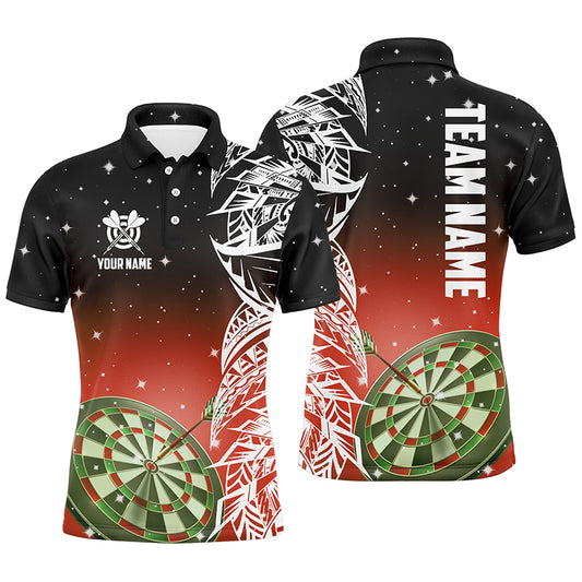 Personalized 3D Dart Board Red Version Men Polo Shirts Custom Dart League Shirts Dart Jerseys TDM1202