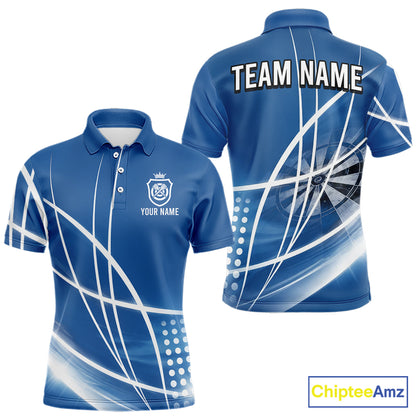 Blue Darts Jersey For Men Custom Light Streaks Darts Tournament Team Shirt Polo & Quarter Zip TDM6026