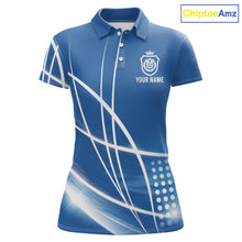Load image into Gallery viewer, Blue Darts Jersey For Women Custom Light Streaks Darts Tournament Team Shirt Polo &amp; Quarter Zip TDM6026