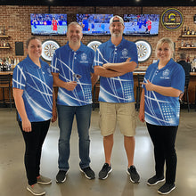 Load image into Gallery viewer, Blue Darts Jersey For Women Custom Light Streaks Darts Tournament Team Shirt Polo &amp; Quarter Zip TDM6026