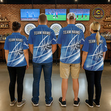 Load image into Gallery viewer, Blue Darts Jersey For Women Custom Light Streaks Darts Tournament Team Shirt Polo &amp; Quarter Zip TDM6026