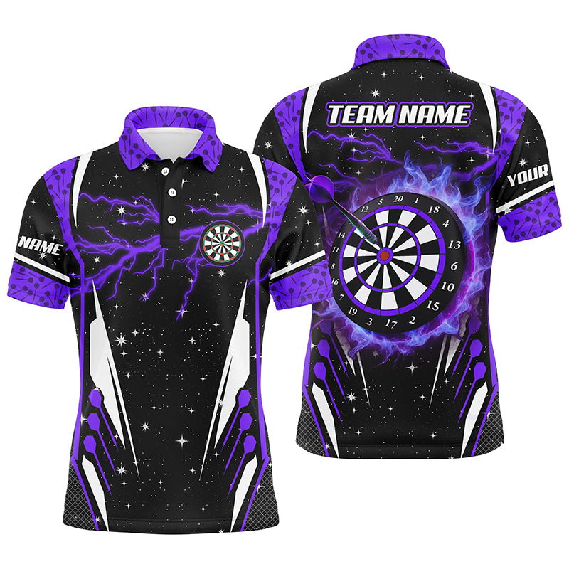 Personalized Thunder Lightning Purple Dart Jersey Men Polo Shirts Custom Team League Dart Shirts TDM1399