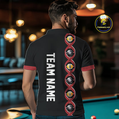DNA Billiard 8 Ball & 9 Ball Shirts For Men Custom Funny Pool Billiard Jerseys Team Polo & 1/4 Zip TDM3863