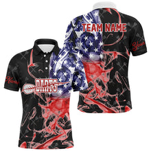 Load image into Gallery viewer, Customized Black Darts Pattern American Flag Smoke Men Darts Shirts Custom Patriotic Darts Jersey TDM1588