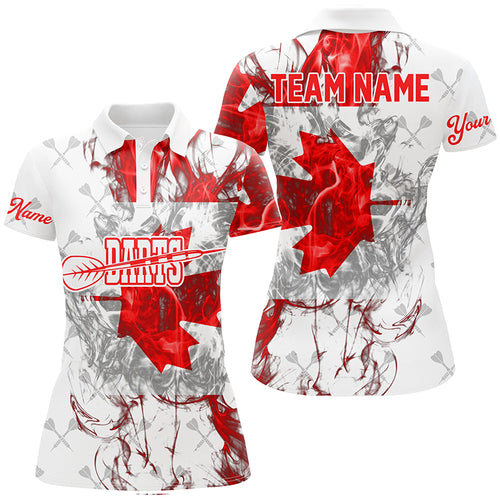 Customized Darts Pattern Grunge Canada Flag Smoke Women Darts Shirts Custom Patriotic Darts Jersey TDM1589