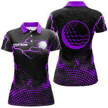 Load image into Gallery viewer, Personalized Purple Golf Ball Point Pattern Custom Womens Golf Polo Shirts, Team Ladies Golf Apparel TDM1979