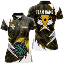 Load image into Gallery viewer, Personalized Darts Tournament Shirts Custom Fire Darts Shirts For Women, Darts Team Jerseys |Yellow TDM2693