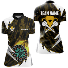 Load image into Gallery viewer, Personalized Darts Tournament Shirts Custom Fire Darts Shirts For Women, Darts Team Jerseys |Yellow TDM2693