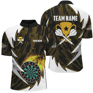 Personalized Darts Tournament Shirts Custom Fire Darts Shirts For Men, Darts Team Jerseys |Yellow TDM2693