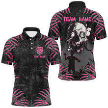 Load image into Gallery viewer, Funny Skull Claw Pattern Custom Men Billiard Shirts, Grunge Pink Black Halloween Billiard Jerseys TDM2698