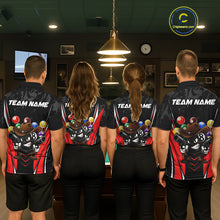 Load image into Gallery viewer, Black And Red Funny 8 Ball Billiard Shirt For Men Custom Pool Team Shirts, Billiard Jersey Outfit TDM5406