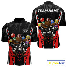 Load image into Gallery viewer, Black And Red Funny 8 Ball Billiard Shirt For Men Custom Pool Team Shirts, Billiard Jersey Outfit TDM5406