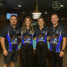 Load image into Gallery viewer, Black And Blue Funny 10 Ball Billiard Shirt For Women Custom Pool Team Shirts, Billiard Jersey TDM5410