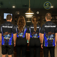 Load image into Gallery viewer, Black And Blue Funny 10 Ball Billiard Shirt For Women Custom Pool Team Shirts, Billiard Jersey TDM5410