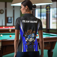 Load image into Gallery viewer, Black And Blue Funny 10 Ball Billiard Shirt For Women Custom Pool Team Shirts, Billiard Jersey TDM5410