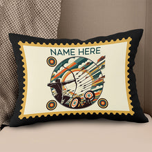 Load image into Gallery viewer, Funny Archer Custom Name Black Pillow Best Personalized Archery Pillows TDM0886