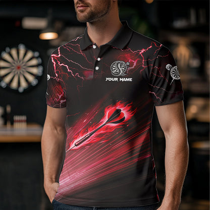 Red Thunder Lightning Custom Cobra Snake Men Dart Shirts Best Dart Jerseys Dart Team Shirts TDM3394