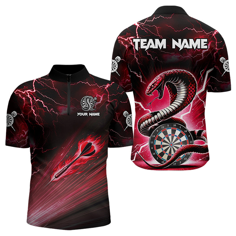 Red Thunder Lightning Custom Cobra Snake Men Dart Shirts Best Dart Jerseys Dart Team Shirts TDM3394