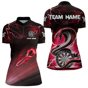 Red Thunder Lightning Custom Cobra Snake Women Dart Shirts Best Dart Jerseys Dart Team Shirts TDM3394