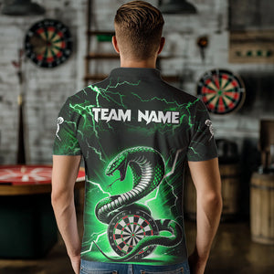 Green Thunder Lightning Custom Cobra Snake Men Dart Shirts Best Dart Jerseys Dart Team Shirts TDM3395