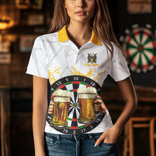 Load image into Gallery viewer, Funny Darts And Beer Aim For Fun Drink For Cheer Custom Women Dart Shirt, Drinking Darts Jersey|White TDM3398