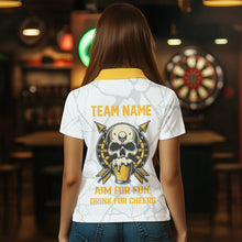 Load image into Gallery viewer, Funny Darts And Beer Aim For Fun Drink For Cheer Custom Women Dart Shirt, Drinking Darts Jersey|White TDM3398