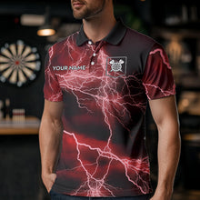 Load image into Gallery viewer, Black And Red Thunder Lightning Dart Shirts With Pocket For Men Custom 3D Darts Team Jerseys TDM3523